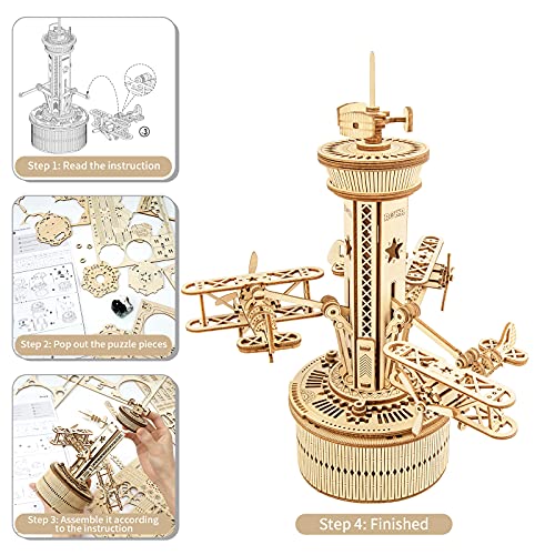 ROKR Caja de música Puzzle Modelo Kits Regalo Señoras Caballero Regalo Juguetes de Madera Modelo 3D Mano