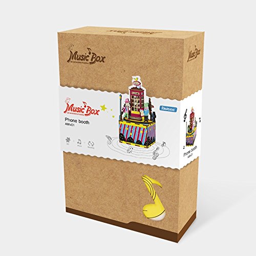 rolife madera manivela Caja de música Machinarium – DIY madera Craft kit-3d puzzle-creative de madera regalo para Navidad/cumpleaños/día de San Valentín