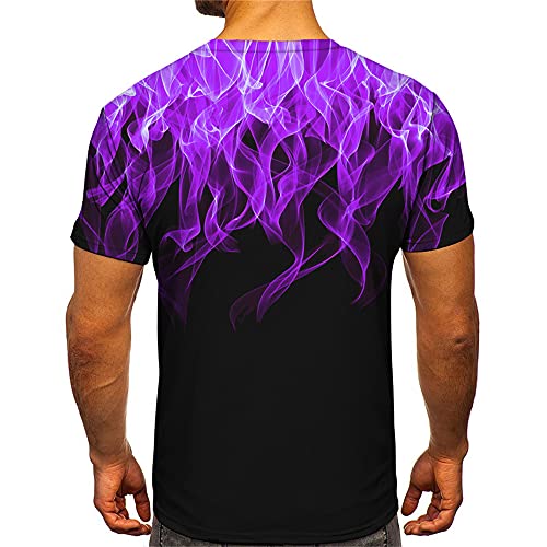 Streetwear Hombres Regular Fit Cuello Redondo Personalidad Hombres T-Shirt Verano 3D Novedad Creativa Impresión Manga Corta Hombres Shirt Tendencia Moda Frescos Hombres Shirt Ocio TTA4-13 3XL