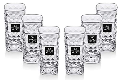 Three Sixty Vodka - Juego de vasos de chupito (6 unidades, 2 y 4 cl)