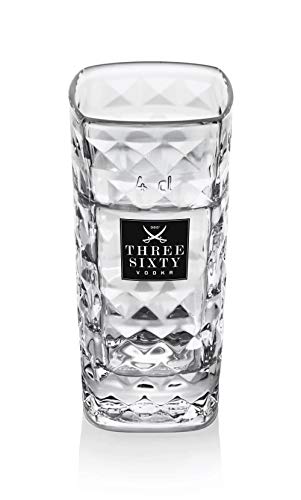 Three Sixty Vodka - Juego de vasos de chupito (6 unidades, 2 y 4 cl)