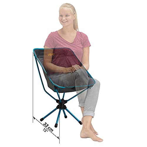 Uquip Silla Plegable Three Sixty - Silla de Camping Ligera con Innovador Sistema Giratorio de 360°, Color Gris