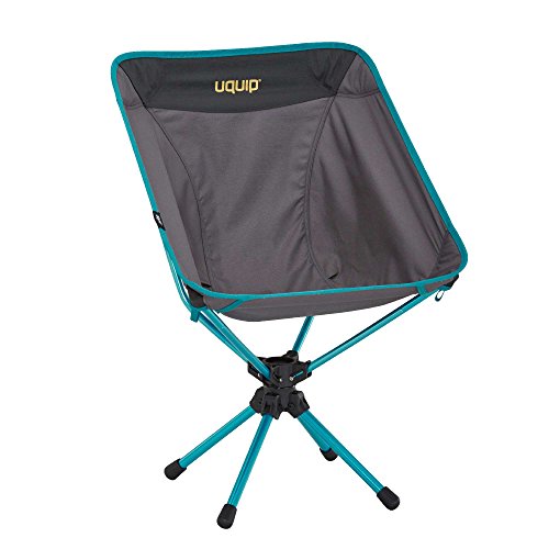 Uquip Silla Plegable Three Sixty - Silla de Camping Ligera con Innovador Sistema Giratorio de 360°, Color Gris