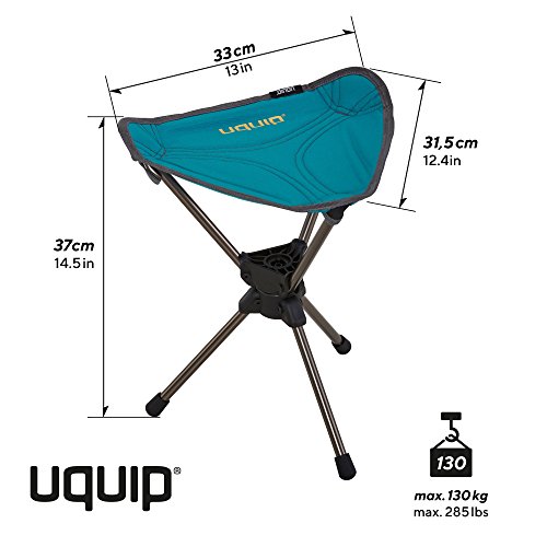 Uquip Taburete Three Sixty - Trípode Ligero con Innovador Sistema Giratorio de 360° - Color Azul