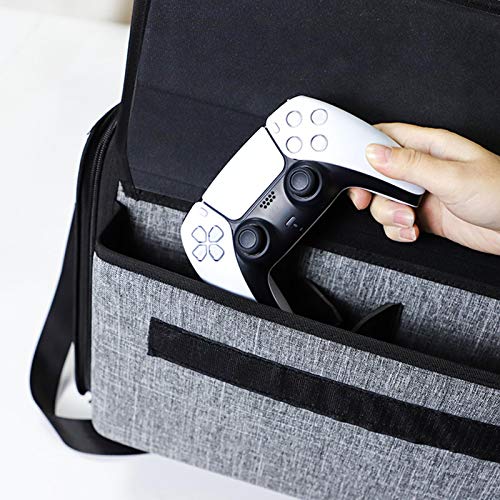 VENTDOUCE Bolsa De Viaje para Computadora Portátil para PS5, Estuche De Viaje Ajustable, Bolsa Protectora, Bolsa De Almacenamiento De Carcasa Dura Grande, Bolso Portátil para Consola De Juegos PS5