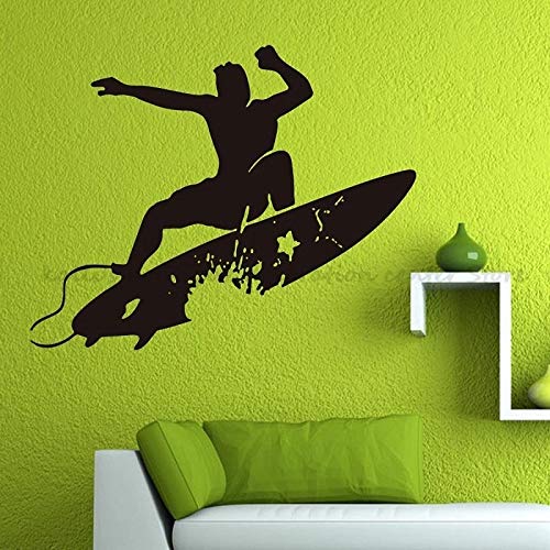 WERWN Surfista Tabla de Surf Deportes Extremos Vinilo Etiqueta de la Pared Tabla de Surf Hobby Video Gamer