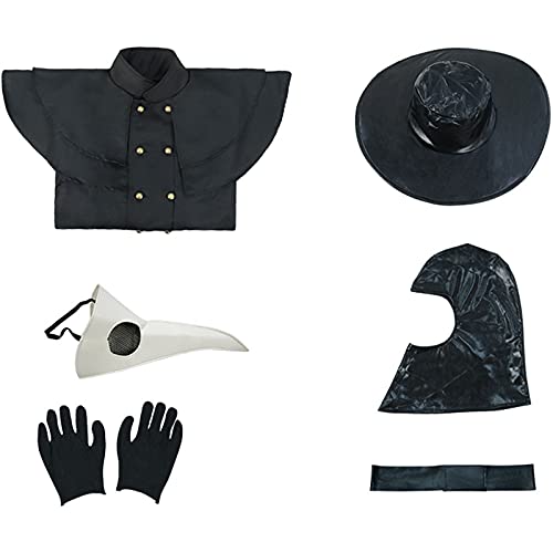 WKNBEU Disfraz de Cosplay Steampunk gótico para Hombre, Chaqueta Larga, Abrigo, Disfraces de Halloween, Botones Vintage, Prendas de Vestir Exteriores para Invierno y otoño Black-S