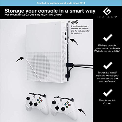 Xbox One S Wall Mount by Floating Grip - Bundle (146-161W-BU)