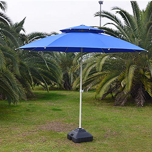 ZCJB Sombrilla 2.15m al Aire Libre Sombrilla Paraguas de Mesa, Redondo Parasol Doble para Jardín/Patio/Balcón/Restaurante Abierto, 4 Colores Opcionales (Color : Blue)