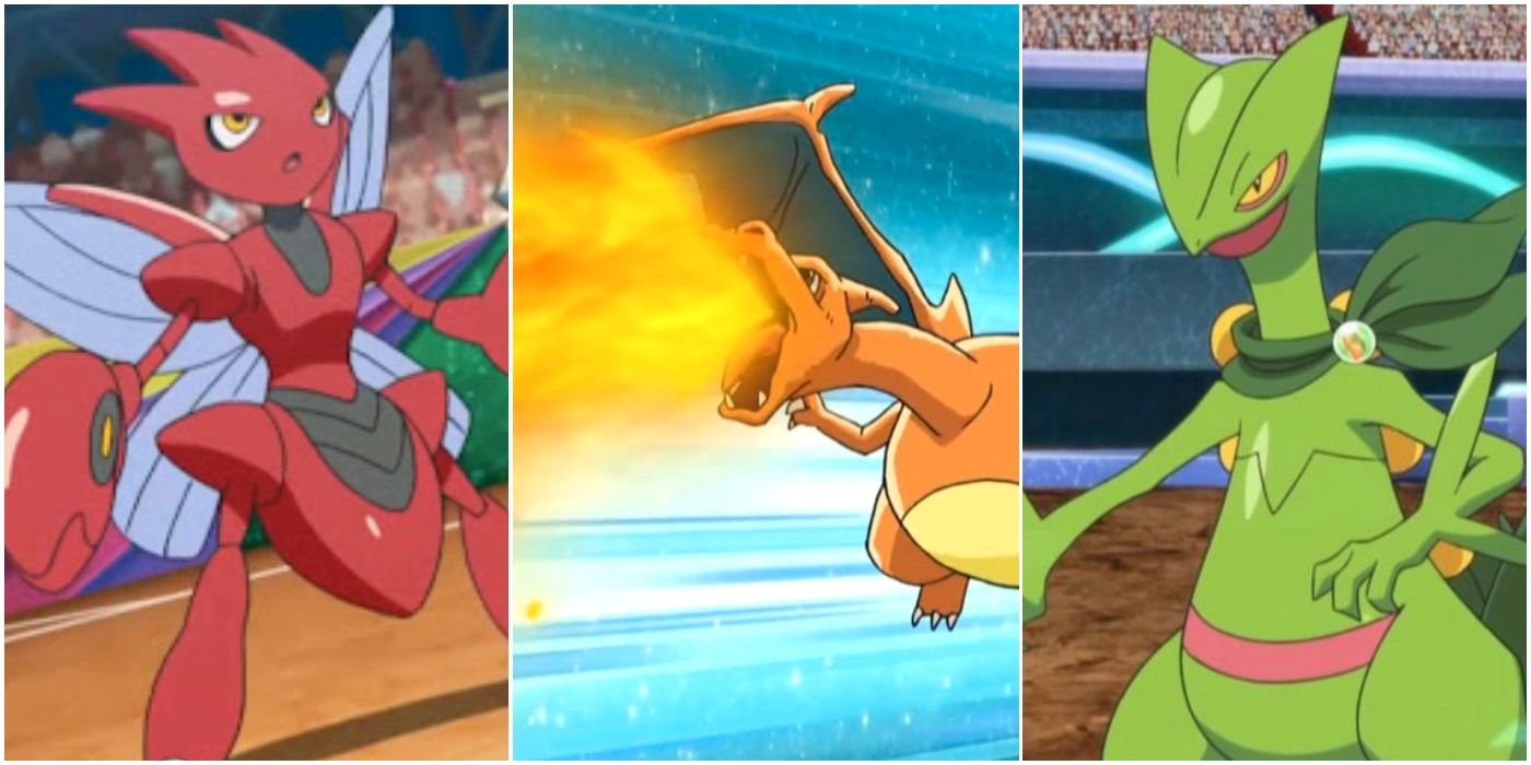 10 Pokemon used by various trainers in league competitions in the anime