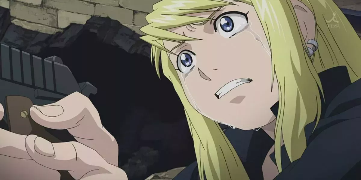 winry crying almost shooting scar fullmetal alchemist brotherhood