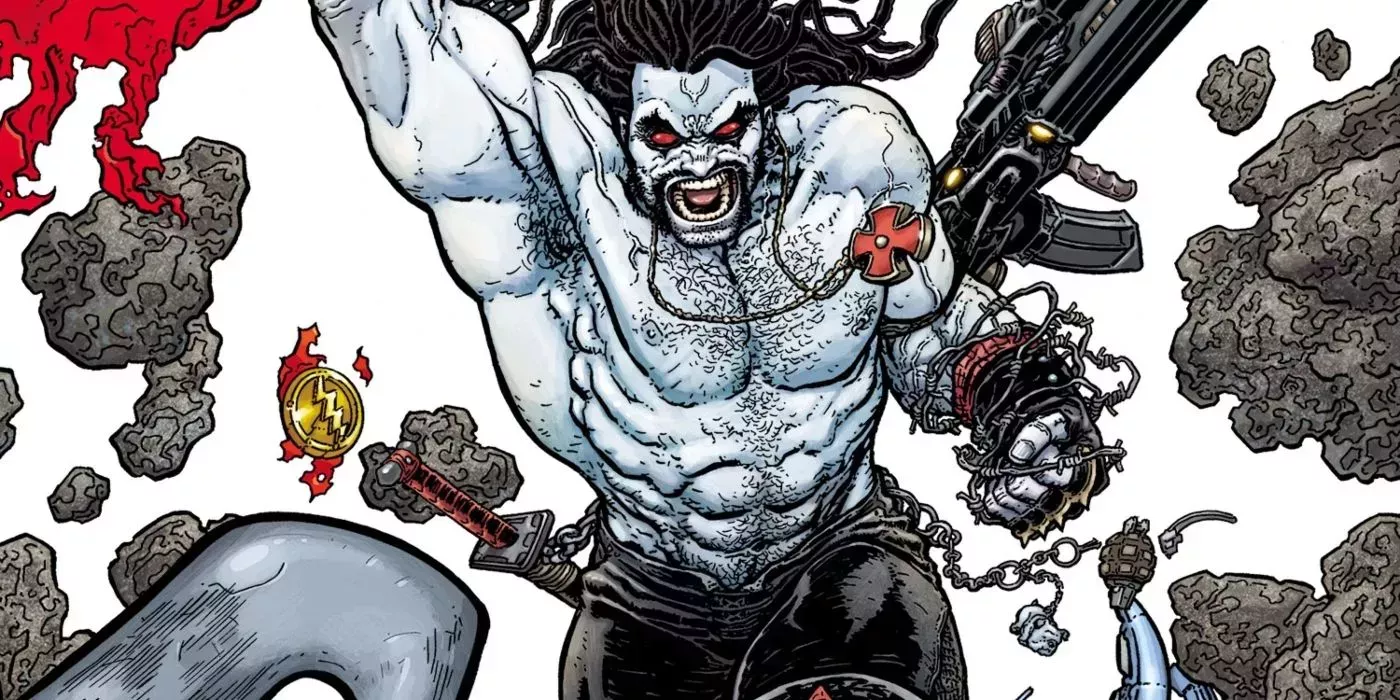 Lobo smashes through debris in DC Comics