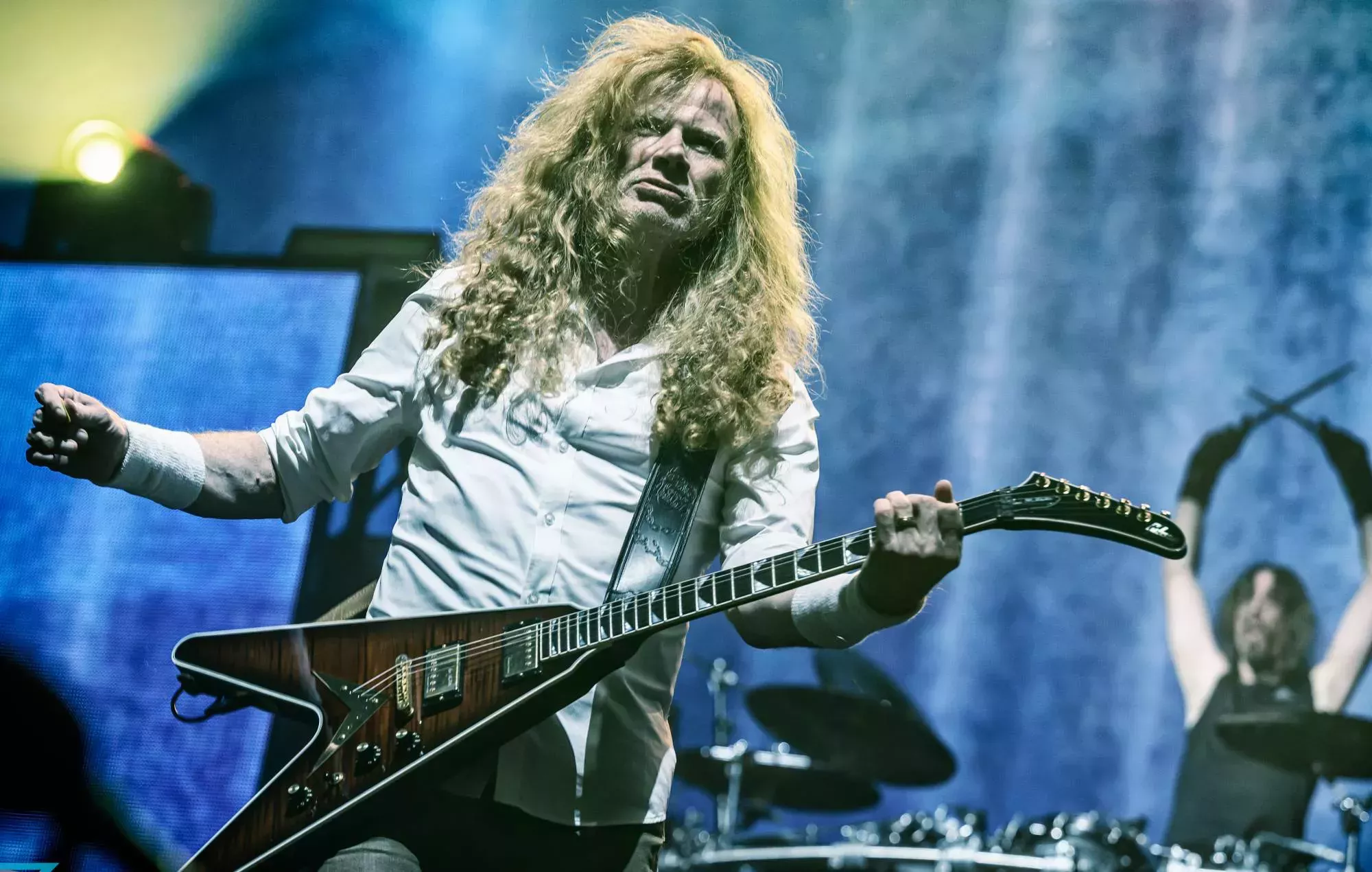 Mira cómo Dave Mustaine echa a los guardias de seguridad de un concierto de Megadeth: 