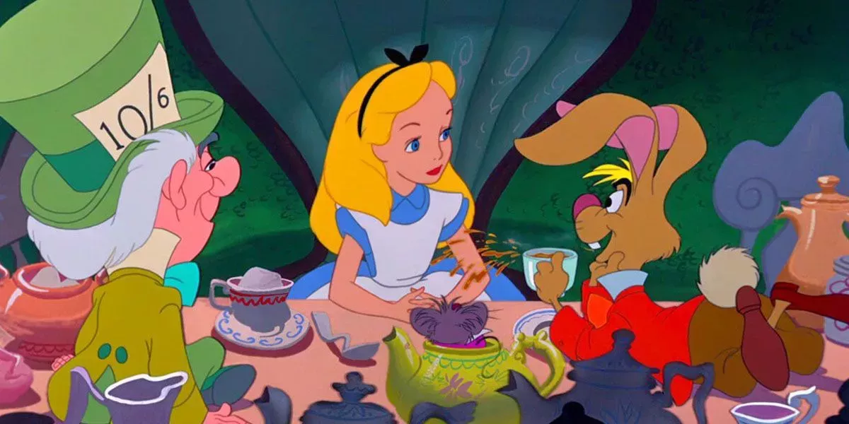 Alice at a tea party