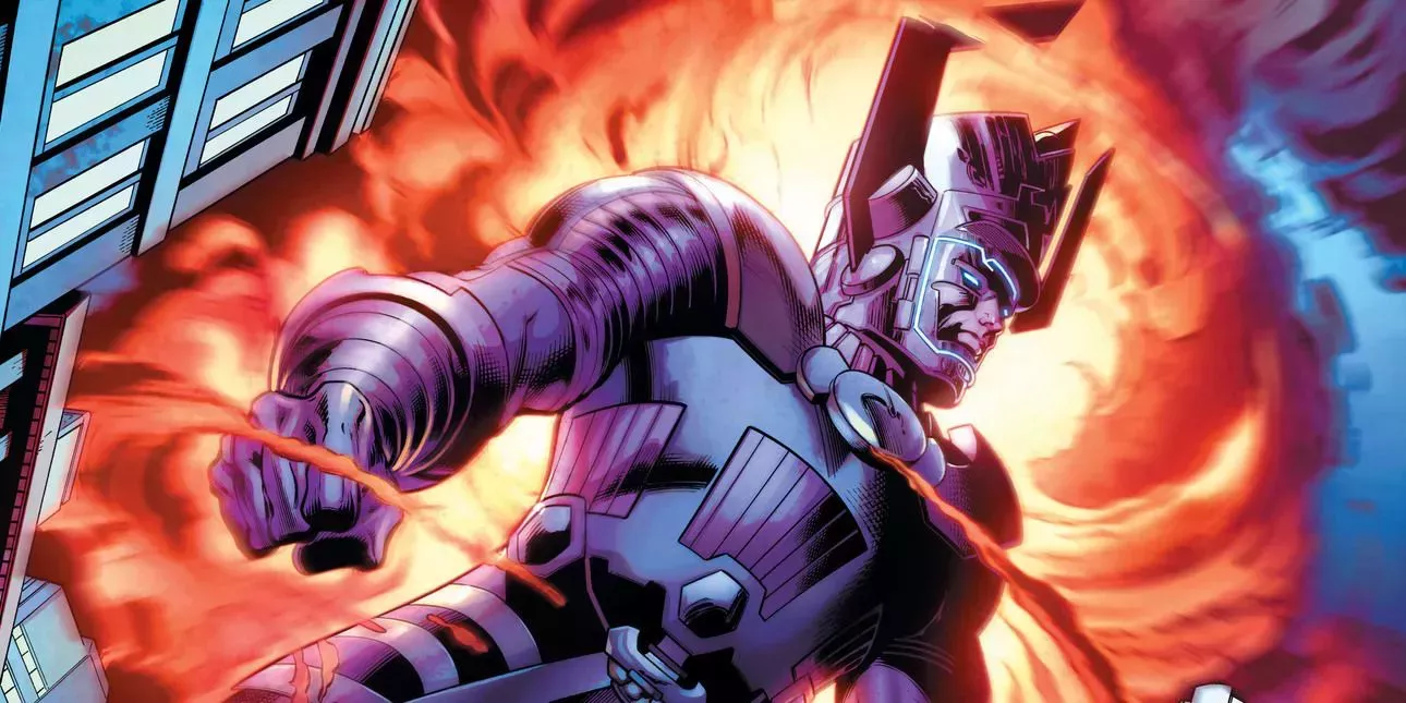 Galactus makes his presence known through an explosive entrance