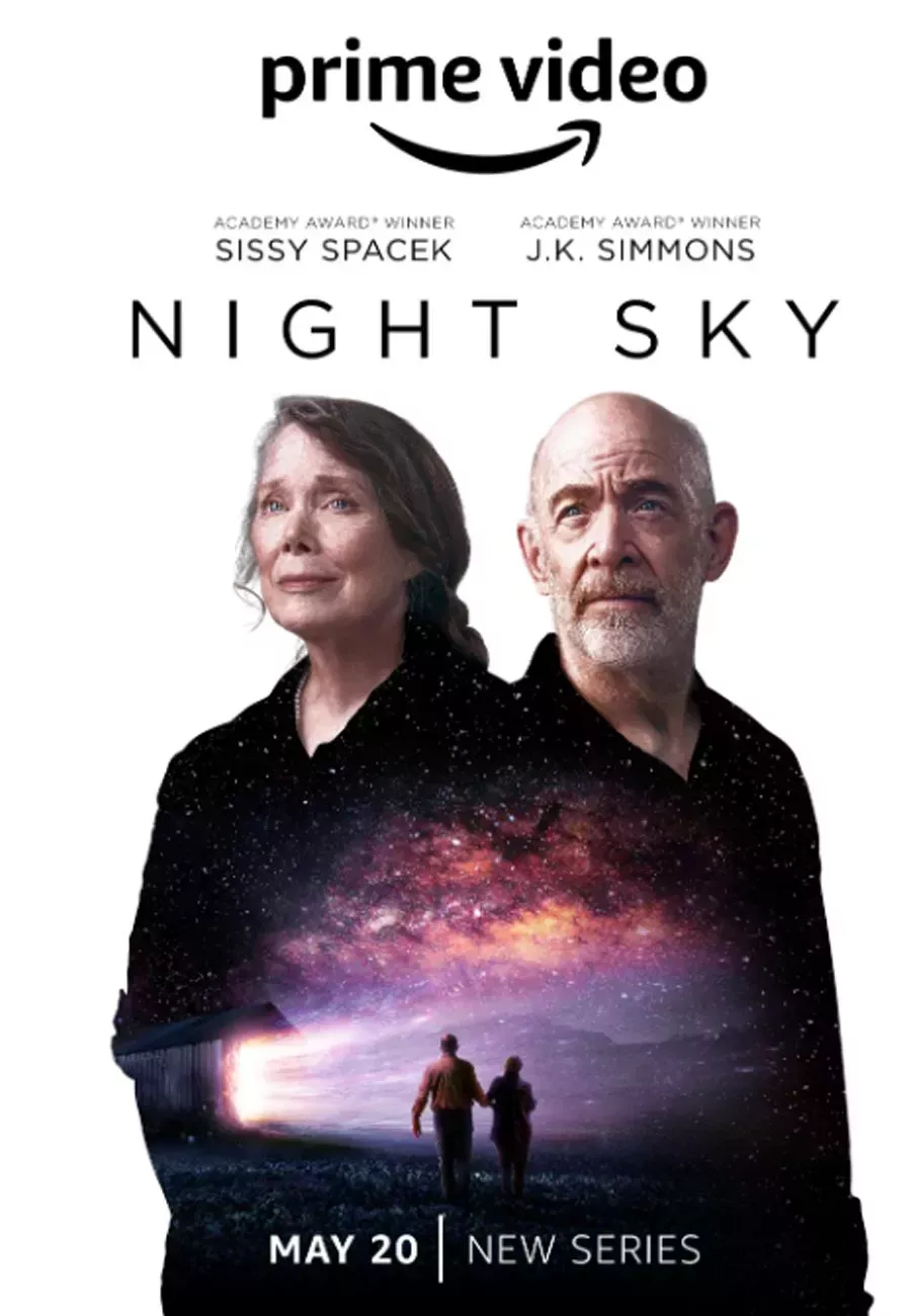 Promotional art for Prime Video's Night Sky series featuring Sissy Spacek and J.K. Simmons