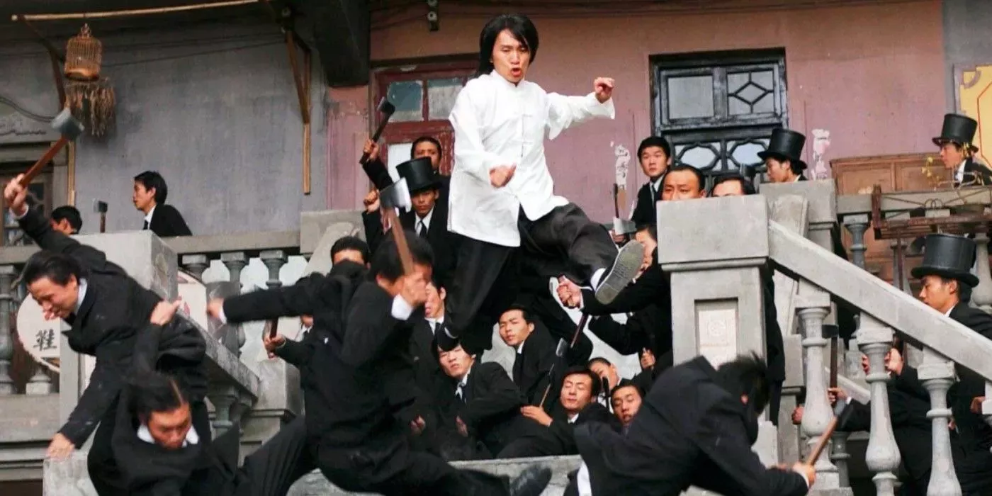 Stephen Chow taking on the Axe Gang single handedly