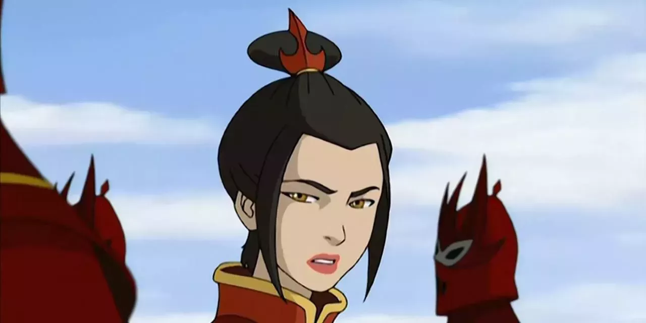 Azula stands surrounded by Fire Nation soldiers on her ship.