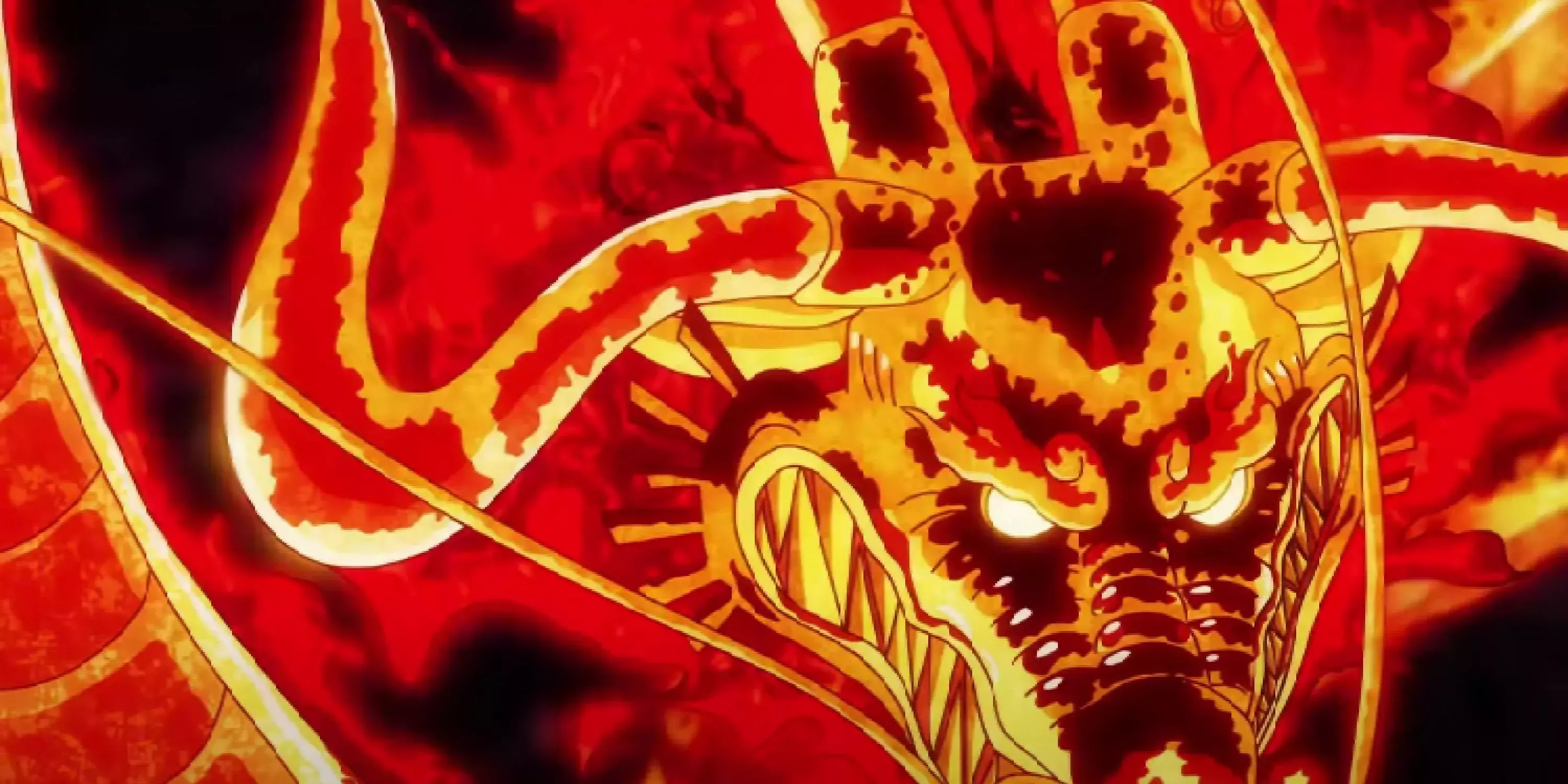 Kaido uses Rising Dragon: Flame Bagua on Gear 5 Luffy - One Piece