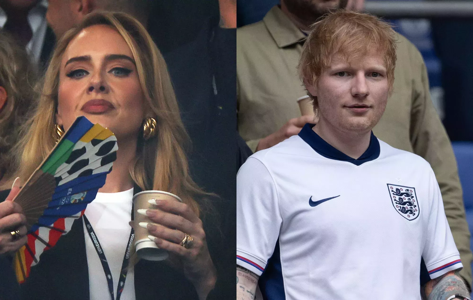 Adele y Ed Sheeran animan a Inglaterra en la histórica semifinal de la Eurocopa 2024