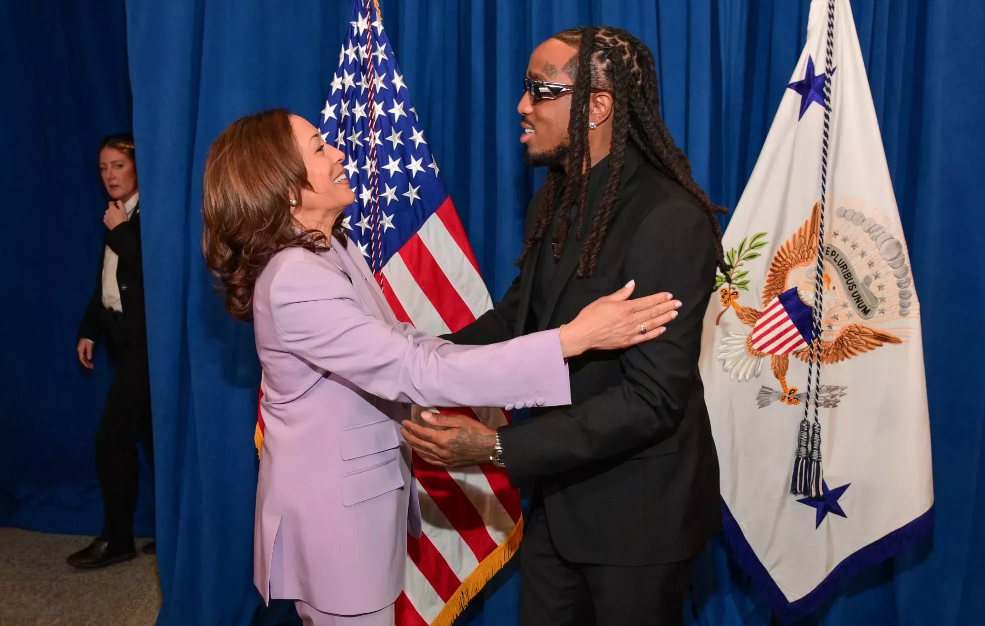 Quavo apoya a Kamala Harris por abordar la violencia armada en un mitin en Atlanta