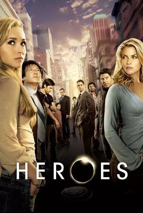 The cast of Heroes pose in the Heroes Season 1 Poster