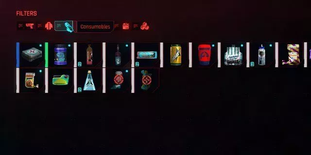 New Cyberpunk comsumables menu in update 2.0