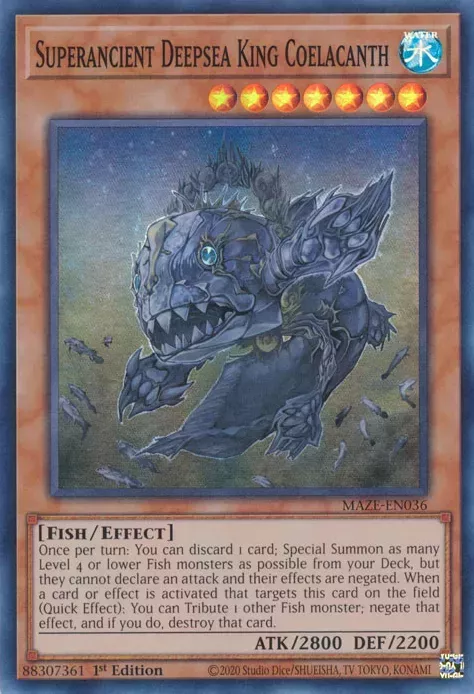 Superancient Deepsea King Coelacanth from the Yu-Gi-Oh! TCG/OCG.