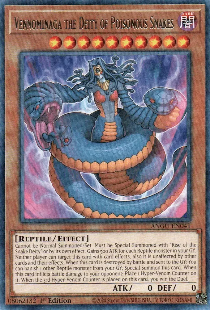 Vennominaga the Diety of Poisonous Snakes in the Yu-Gi-Oh! TCG/OCG.