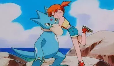 Misty hugs Golduck