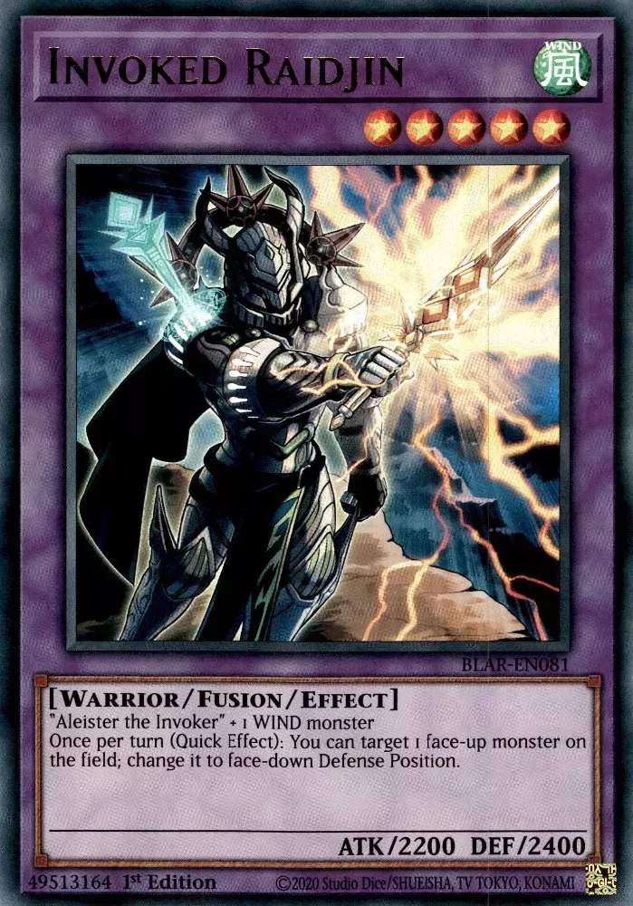 Invoked Raidjin in the Yu-Gi-Oh! TCG/OCG.