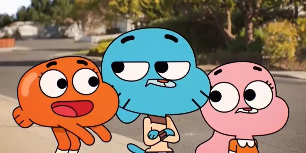 Gumball, Darwin, and Anais talking in The Amazing World of Gumball