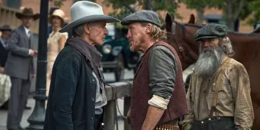 Harrison Ford stars as Jacob Dutton and Jerome Flynn as Banner Creighton in 1923