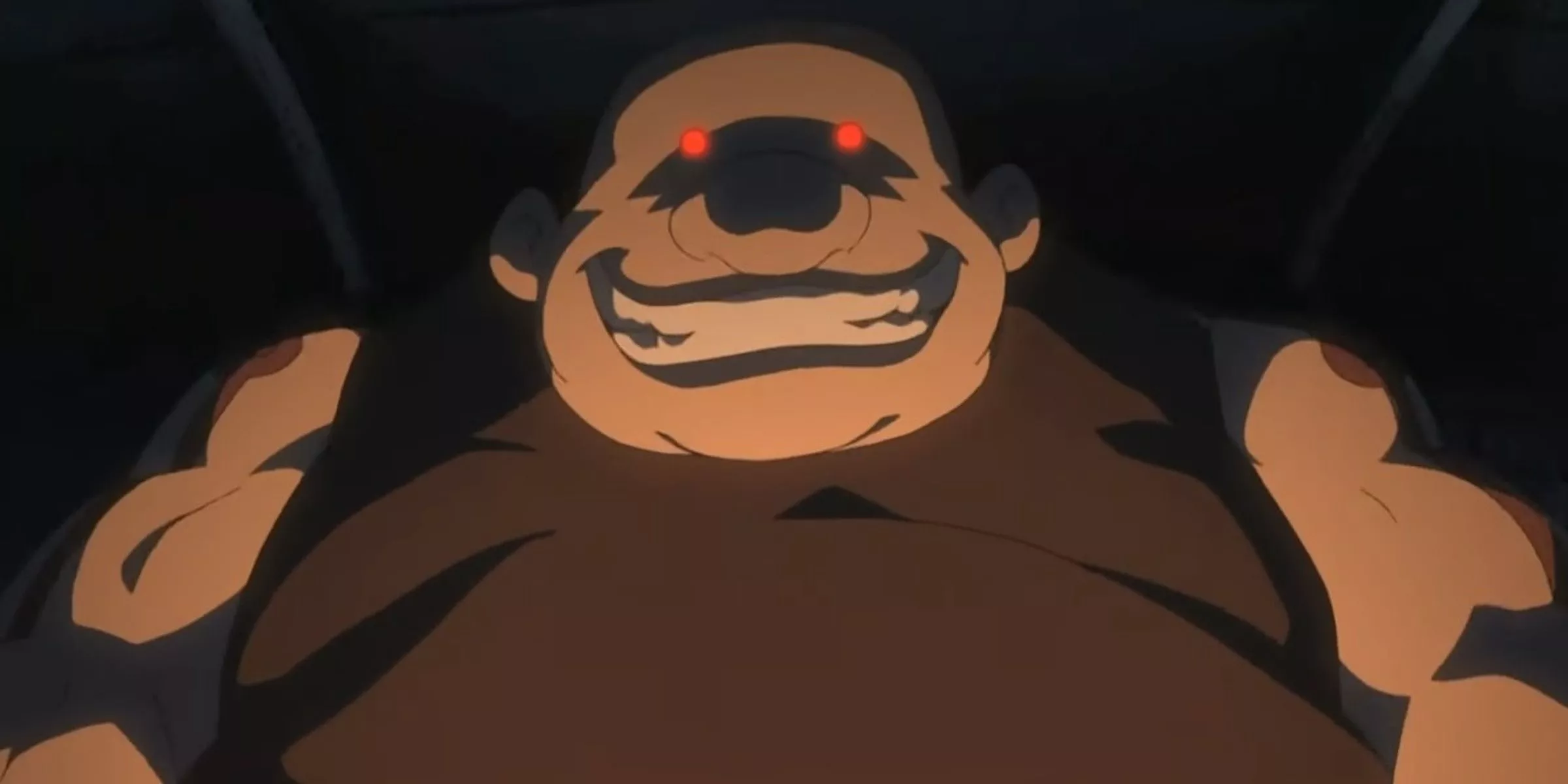 gluttony grins with glowing red eyes (Fullmetal Alchemist: Brotherhood)