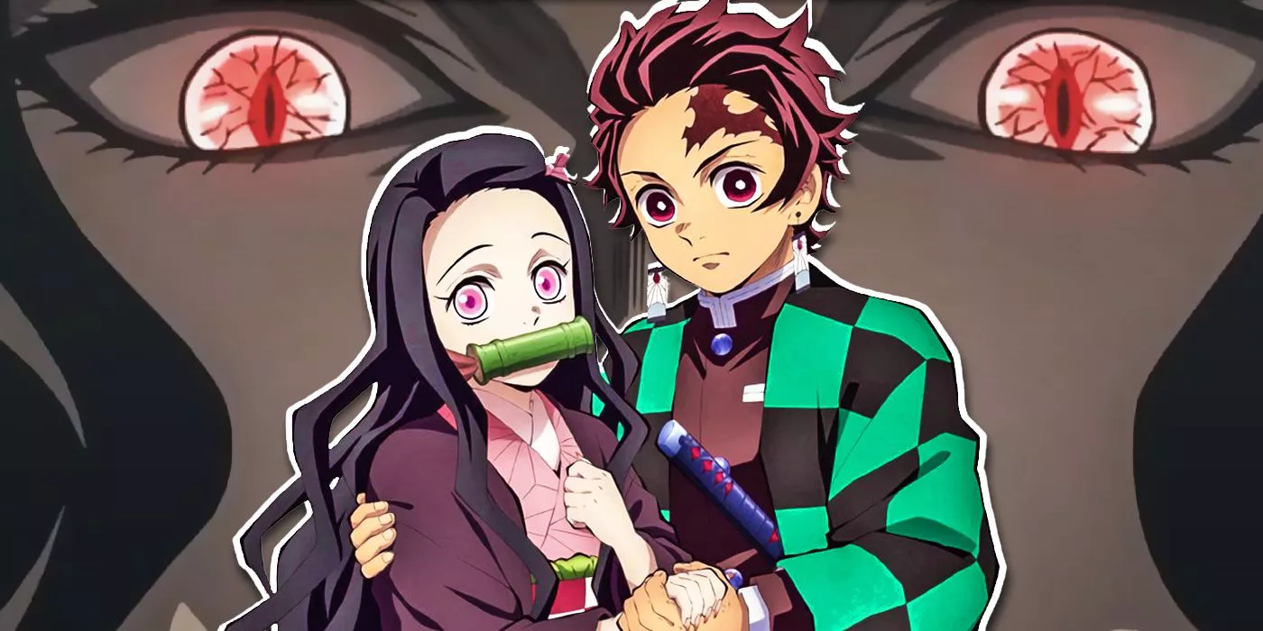 Nezuko, Tanjiro, y Muzan