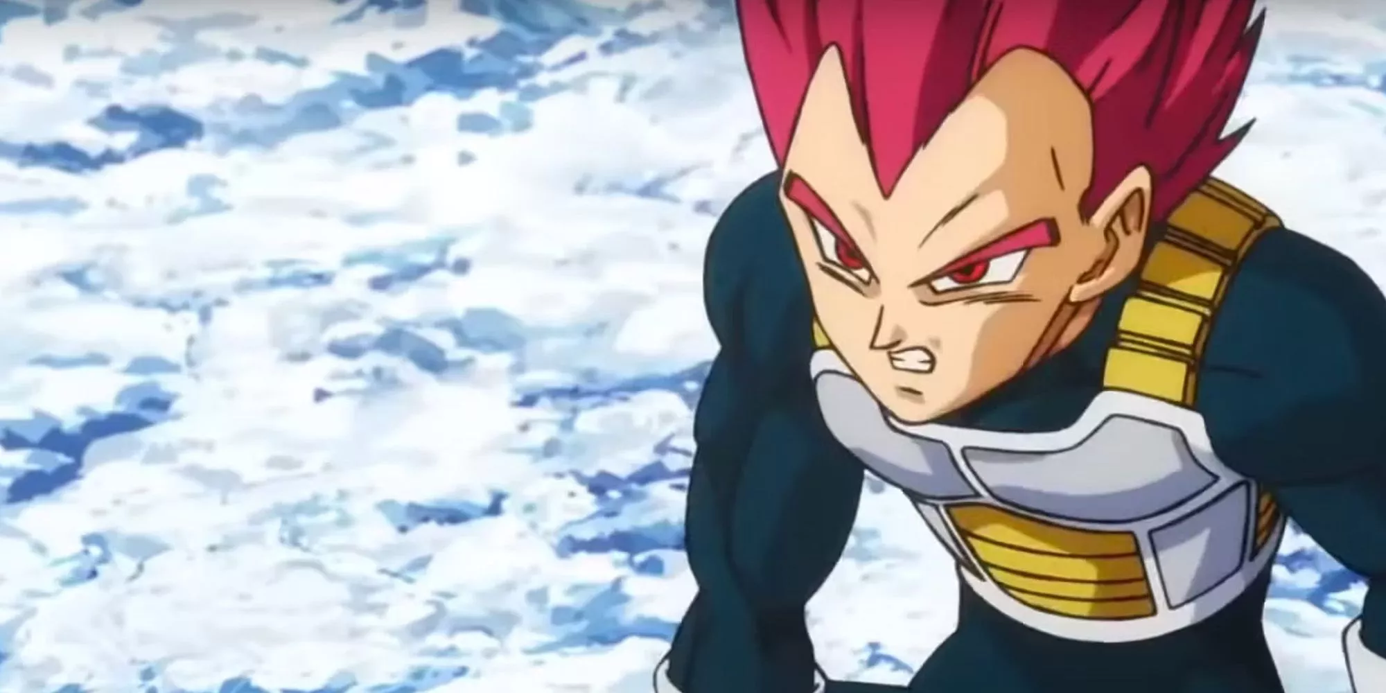 Vegeta in his Super Saiyan God form in Dragon Ball Super Broly