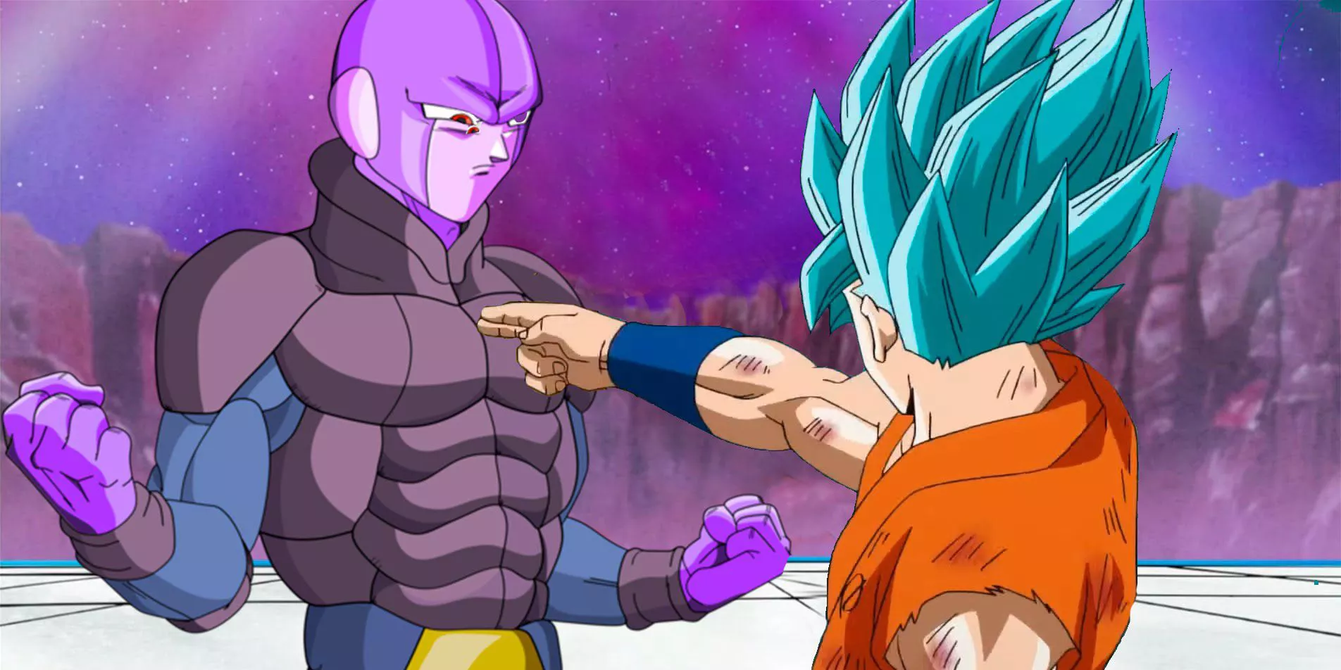 Goku attacks Hit to no effect in Dragon Ball Super.