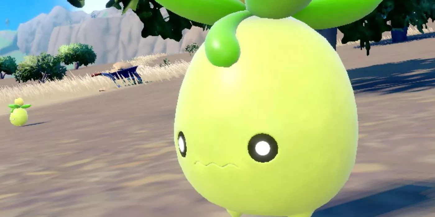 A wild Smoliv appears in Pokemon Scarlet and Violet