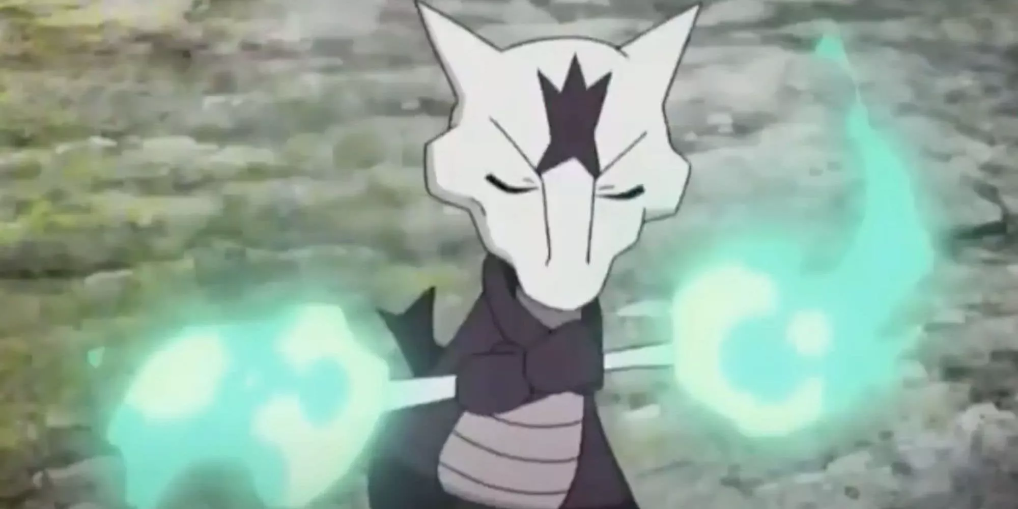 Alolan Marowak con su hueso en llamas en Pokemon