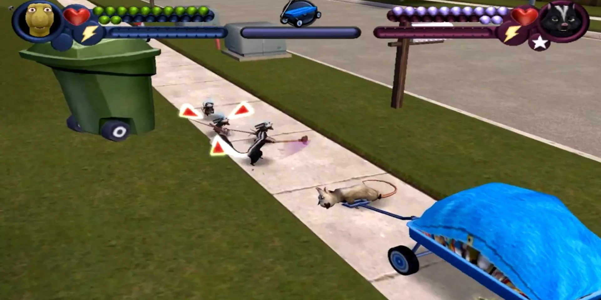 Critters carrying payload in the Over the Hedge video game