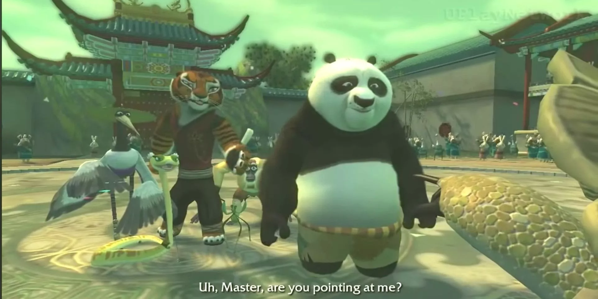 Master Oogway picking Po as the Dragon Warrior in the Kung Fu Panda video game