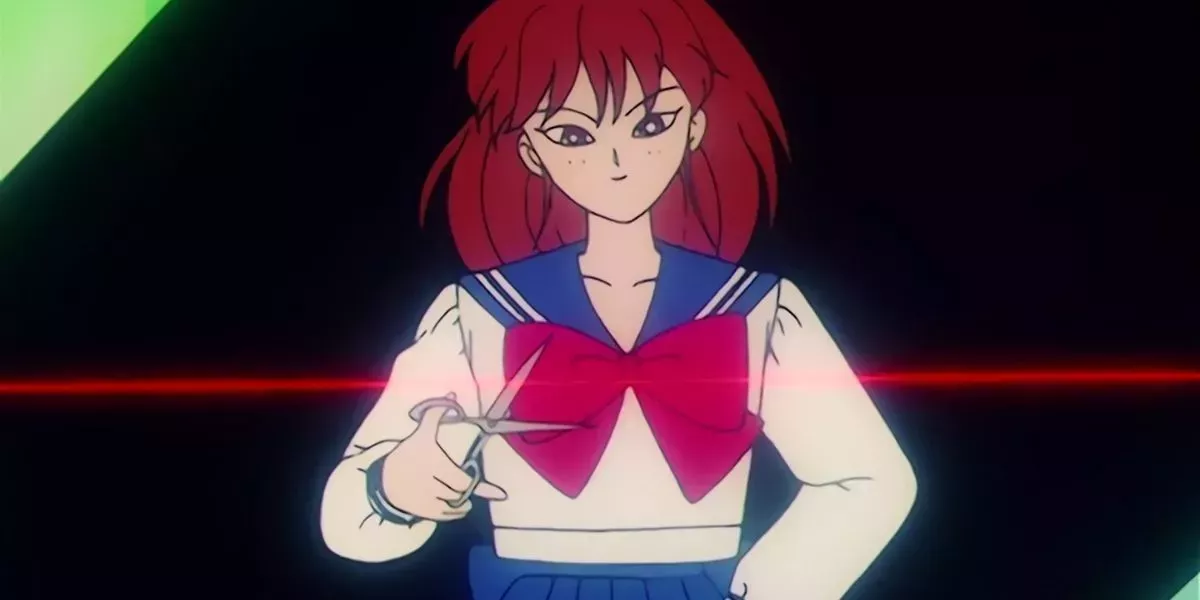 An attempting to cut the red thread of fate that connects Usagi with Mamoru in Sailor Moon