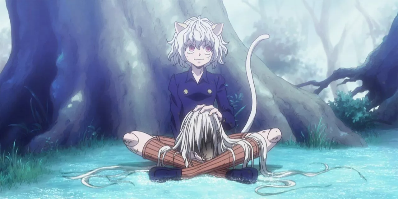 Neferpitou with Kite's head in Hunter x Hunter.