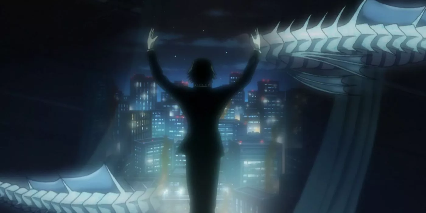 Chrollo performs his requiem for Uvogin in Hunter X Hunter.