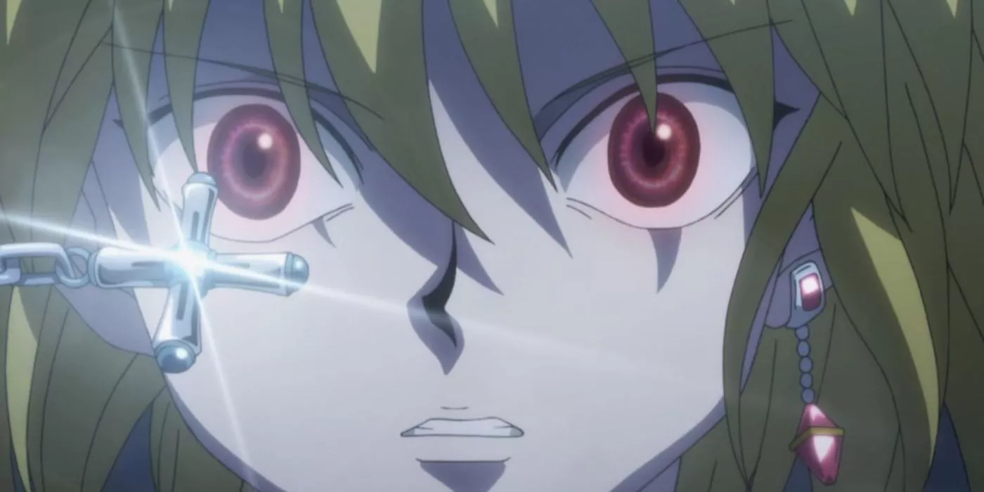 Kurapika dangles his Chain in Hunter x Hunter.