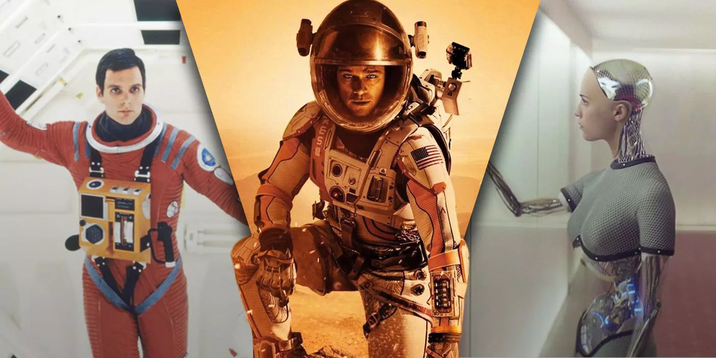 split image of The Martian, 2001 A Space Odyssey, and Ex Machina