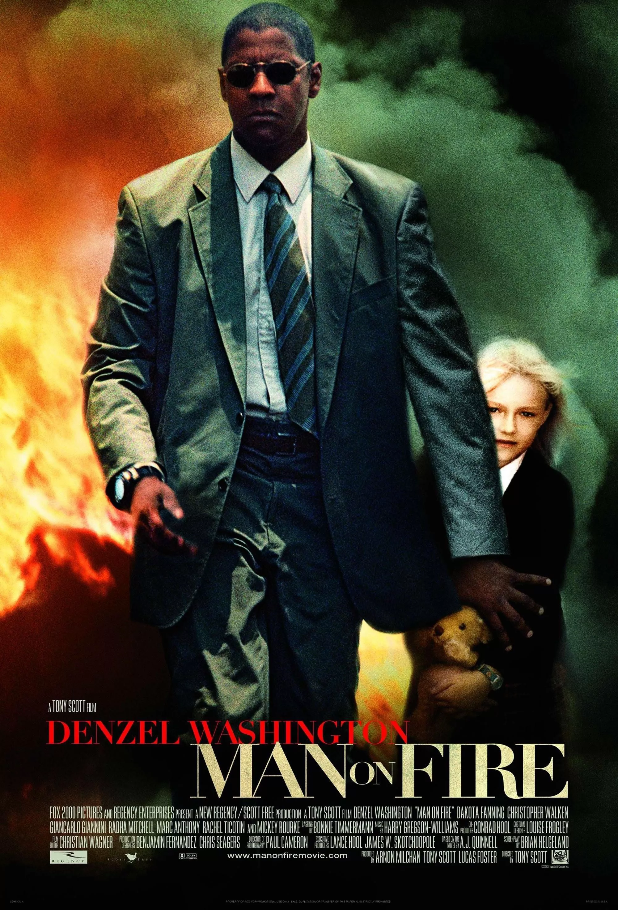 Denzel Washington in Man on Fire (2004) Film Poster