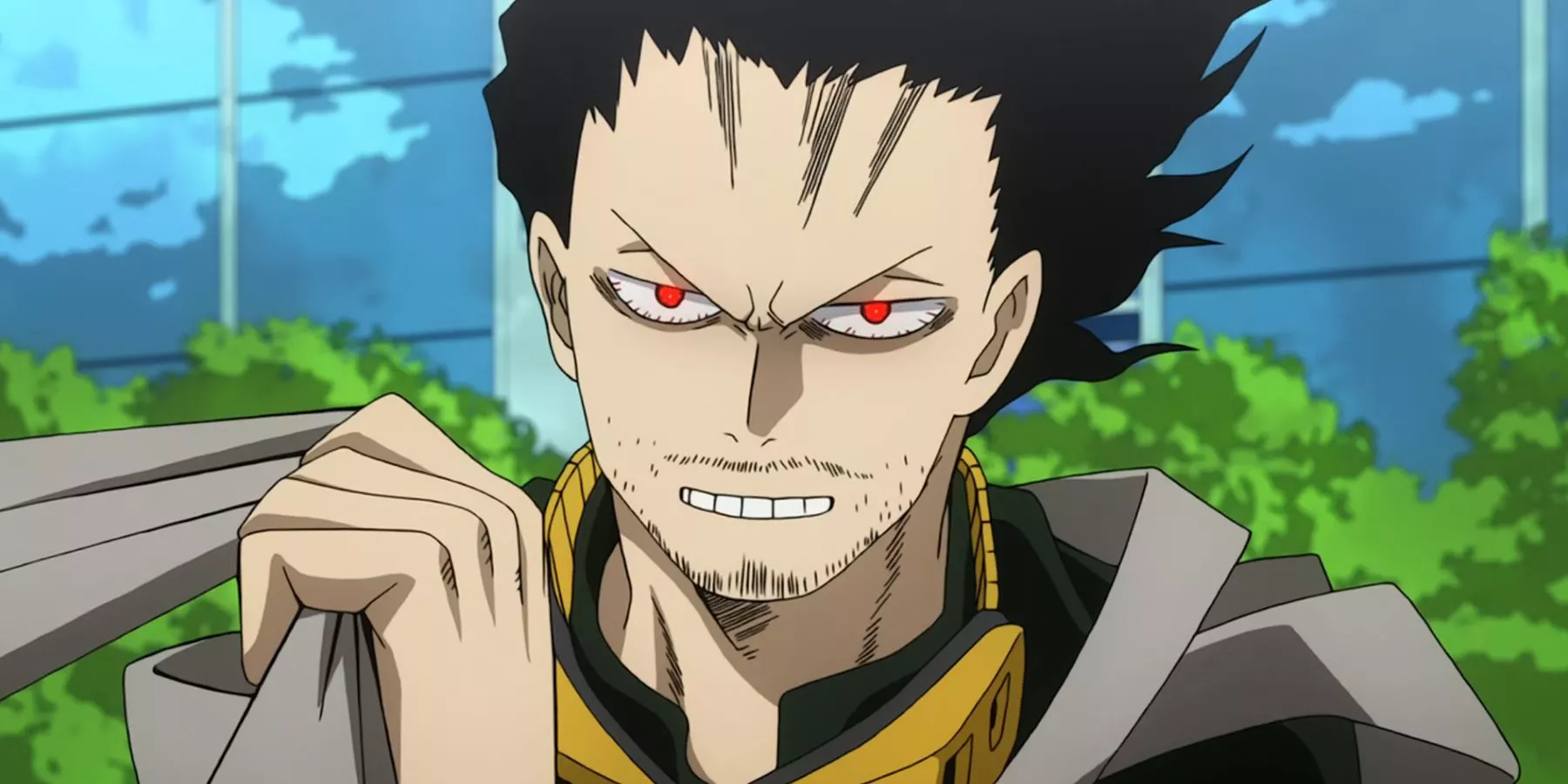 Shota Aizawa usando su Quirk Erasure en My Hero Academia