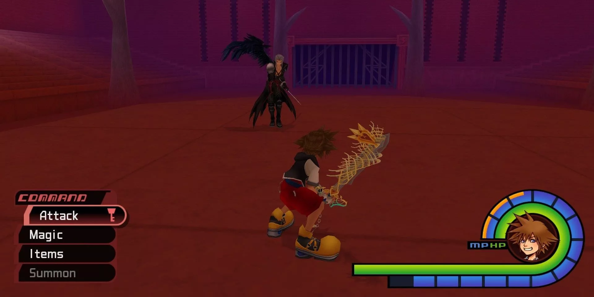 Sora vs Sephiroth en el Coliseo