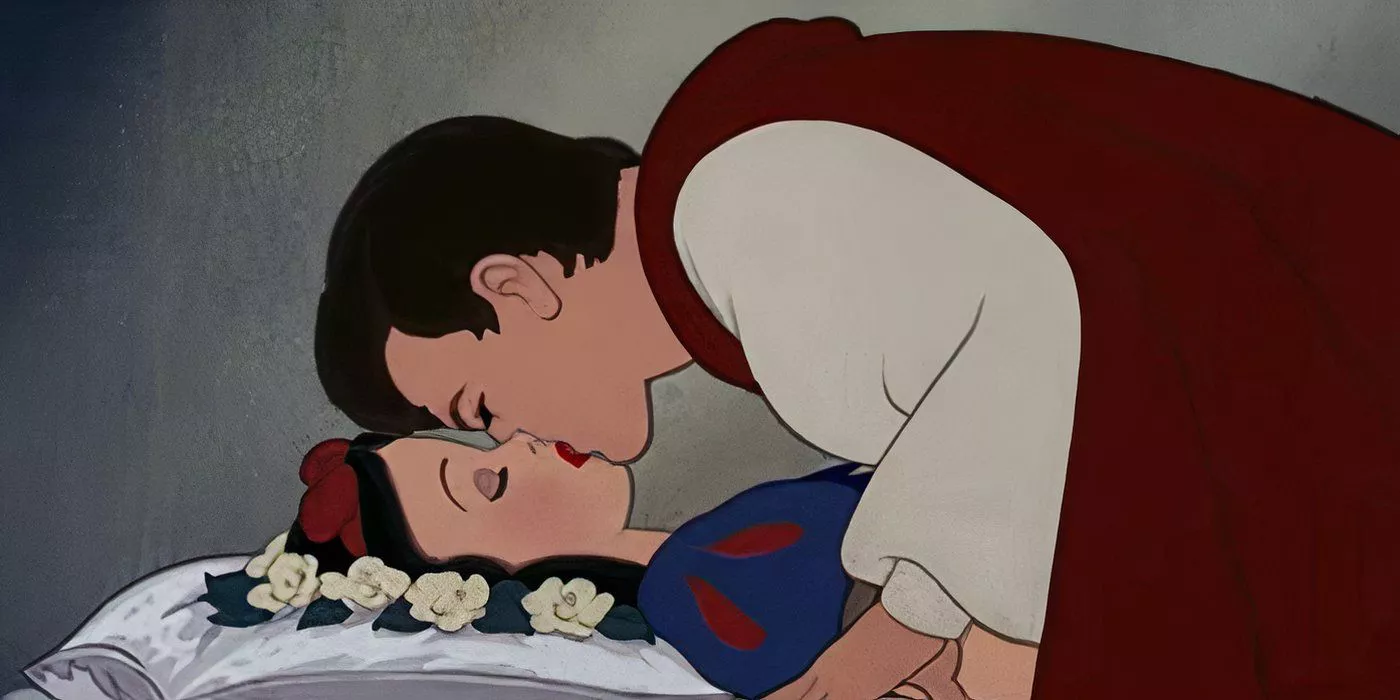 Blancanieves es besada por el Príncipe Encantador para despertarla de su hechizo